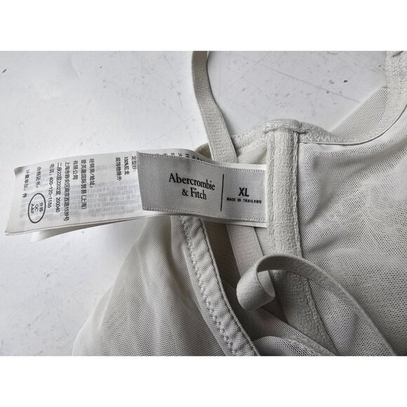Abercrombie & Fitch White Lace Bodysuit Lingerie Adjustable Straps Snap Closure - Picture 3 of 4